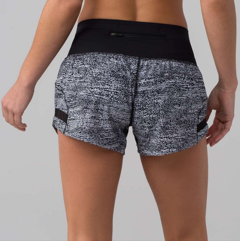 NWOTS **Lululemon** Pace Perfect Shorts. Size 10. Black And White - Picture 2 of 12